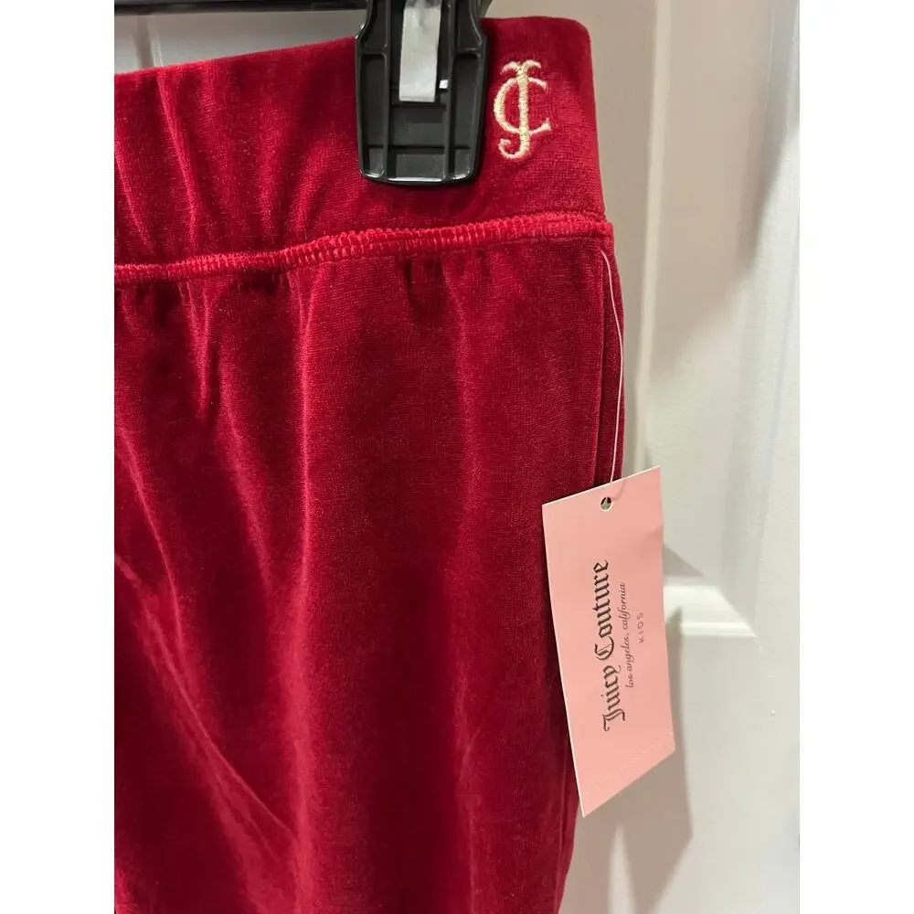 NWT❤️JUICY COUTURE Girl's Foil Print Velour Zip Up Hoodie and legging sets szXL